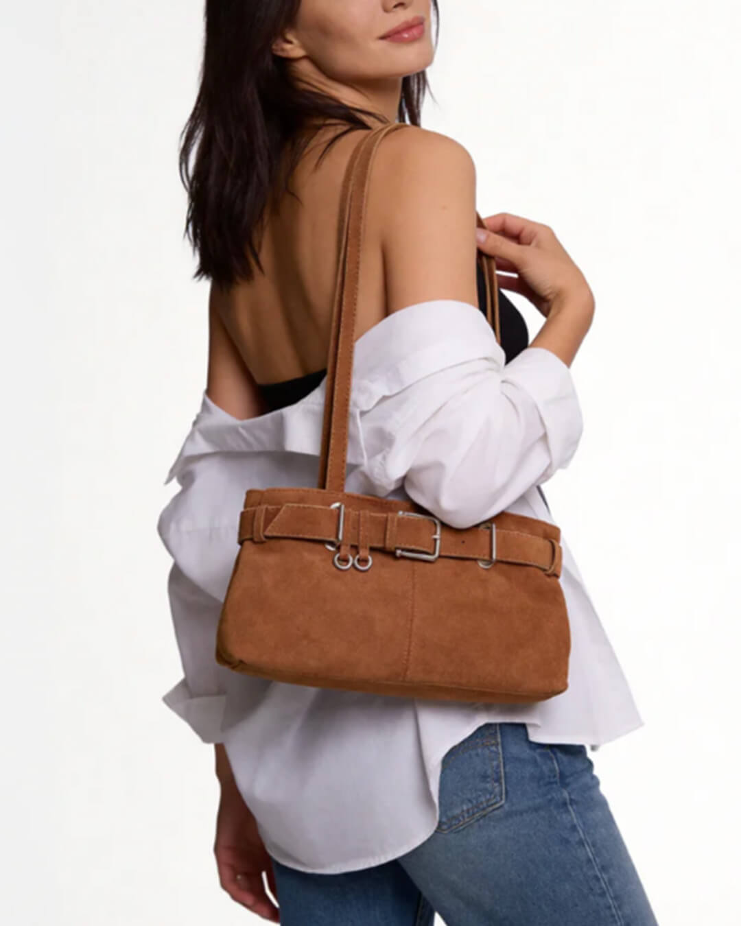 Nora Tasche aus veganem Veloursleder