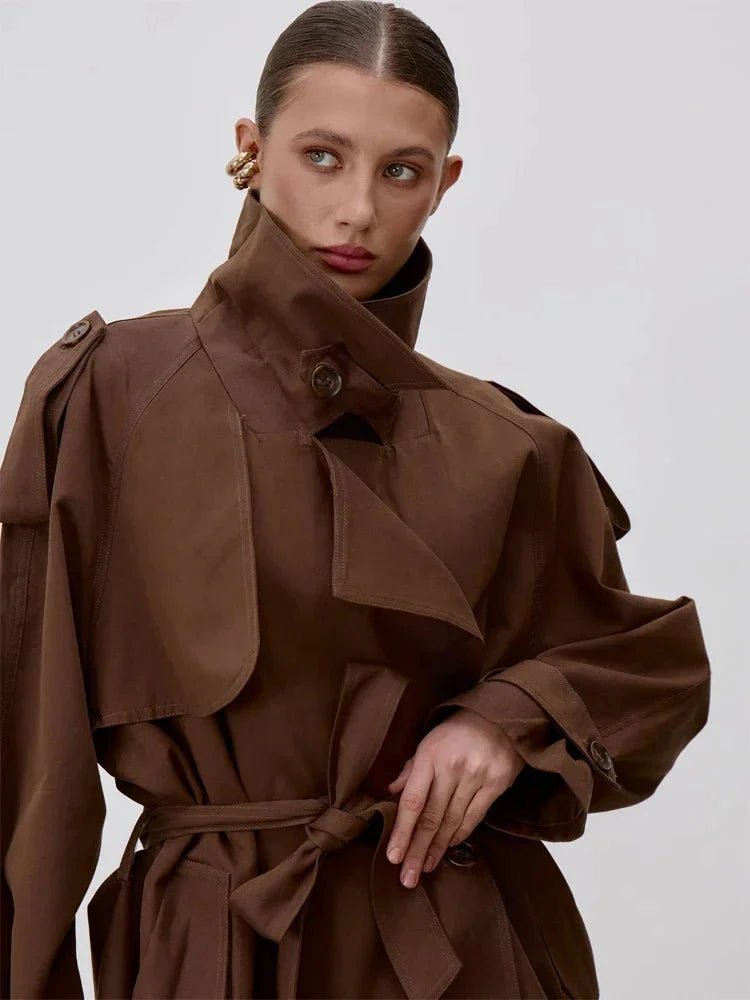 Octavia Trenchcoat mit Schnürung und Stehkragen
