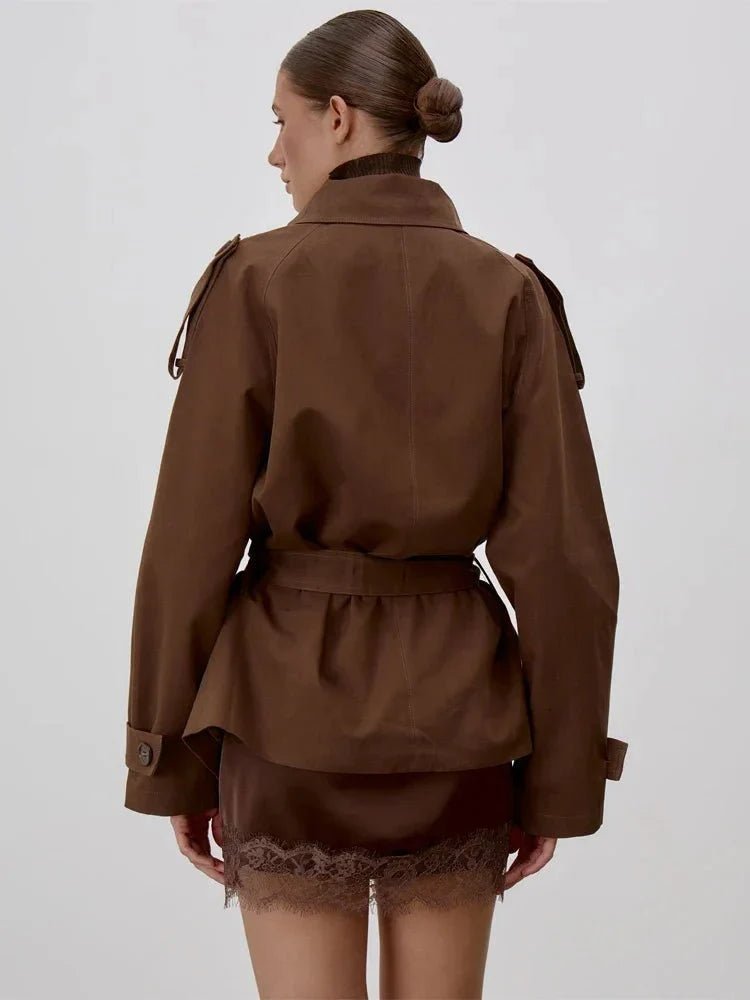 Octavia Trenchcoat mit Schnürung und Stehkragen