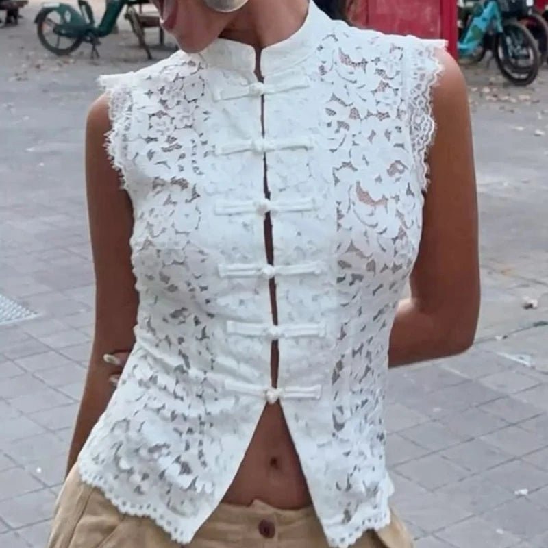 Odessa ärmelloses Spitzentop