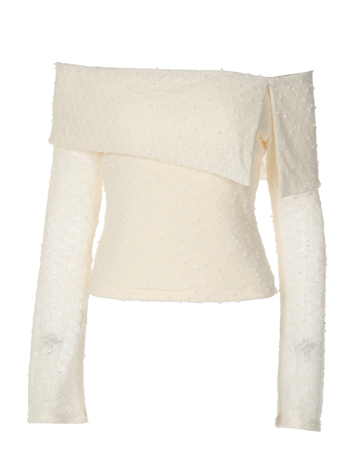 Brisa Off-Shoulder-Top mit Umschlagkragen