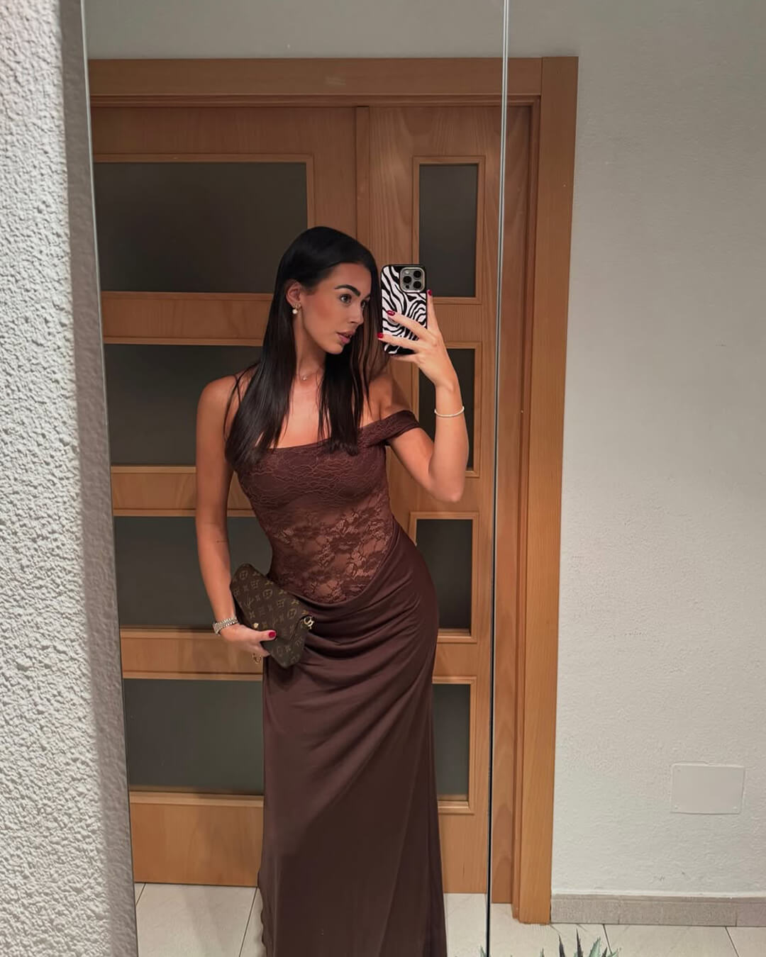 Olga One-Shoulder-Spitzen-Maxikleid