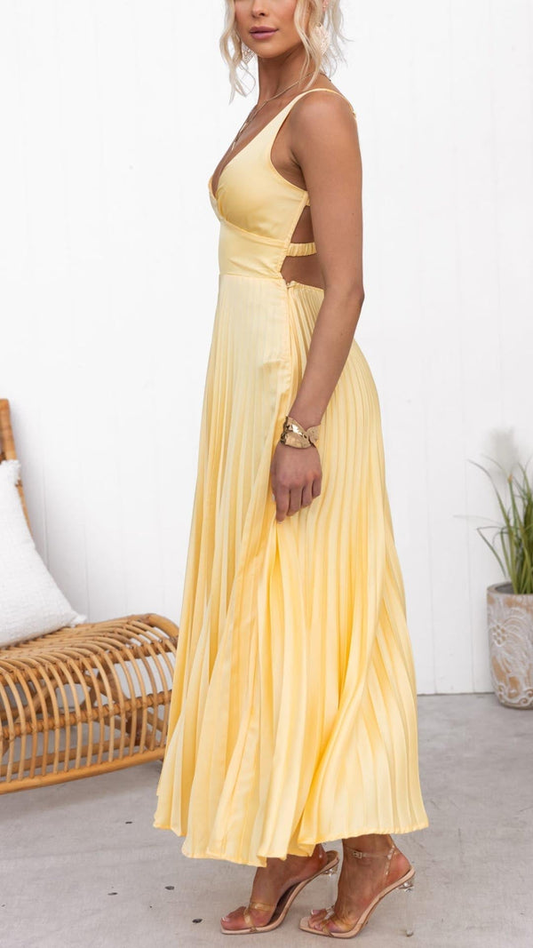 Olivia Fließendes, plissiertes Sommer-Maxikleid