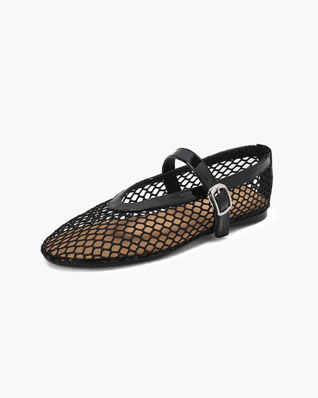 Ondine Ballerinas aus Mesh mit Schnalle