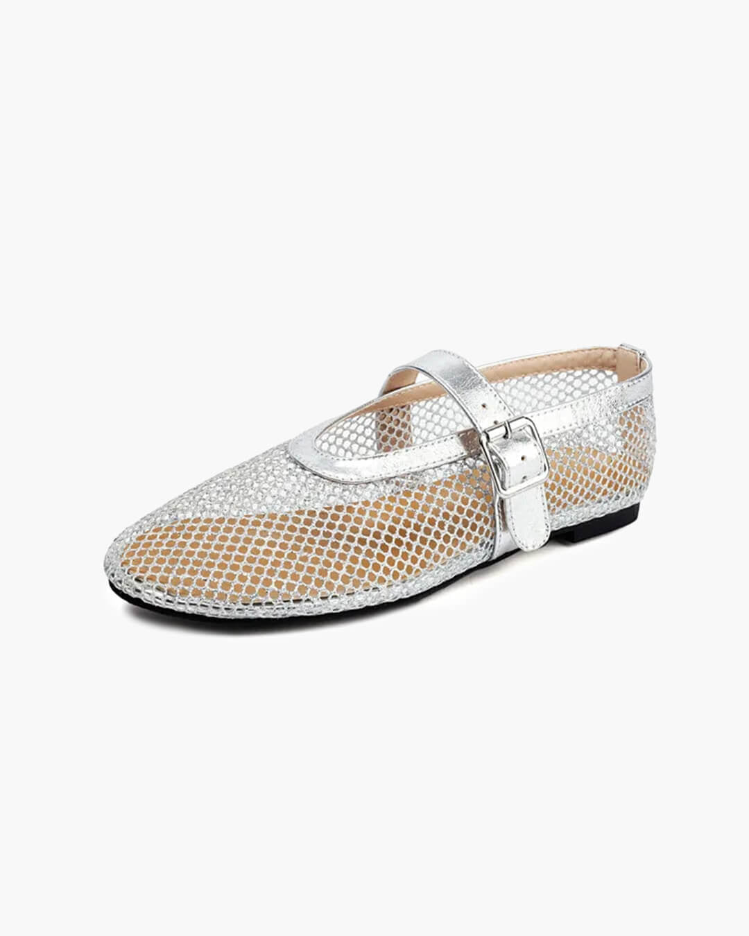 Ondine Ballerinas aus Mesh mit Schnalle