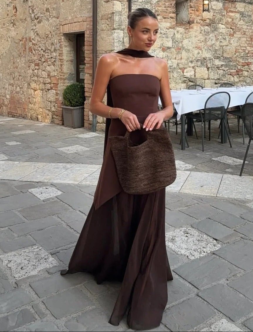 Asymmetrisches transparentes Maxikleid „Ophelia“