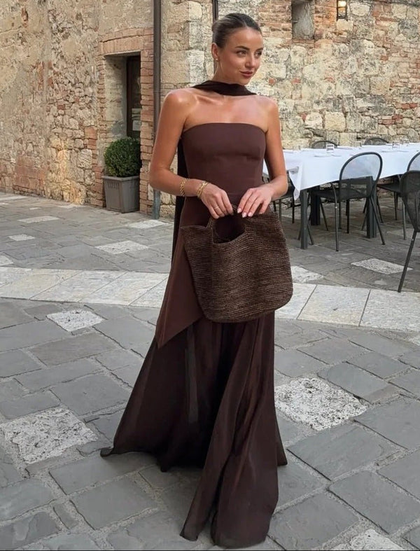 Asymmetrisches transparentes Maxikleid „Ophelia“