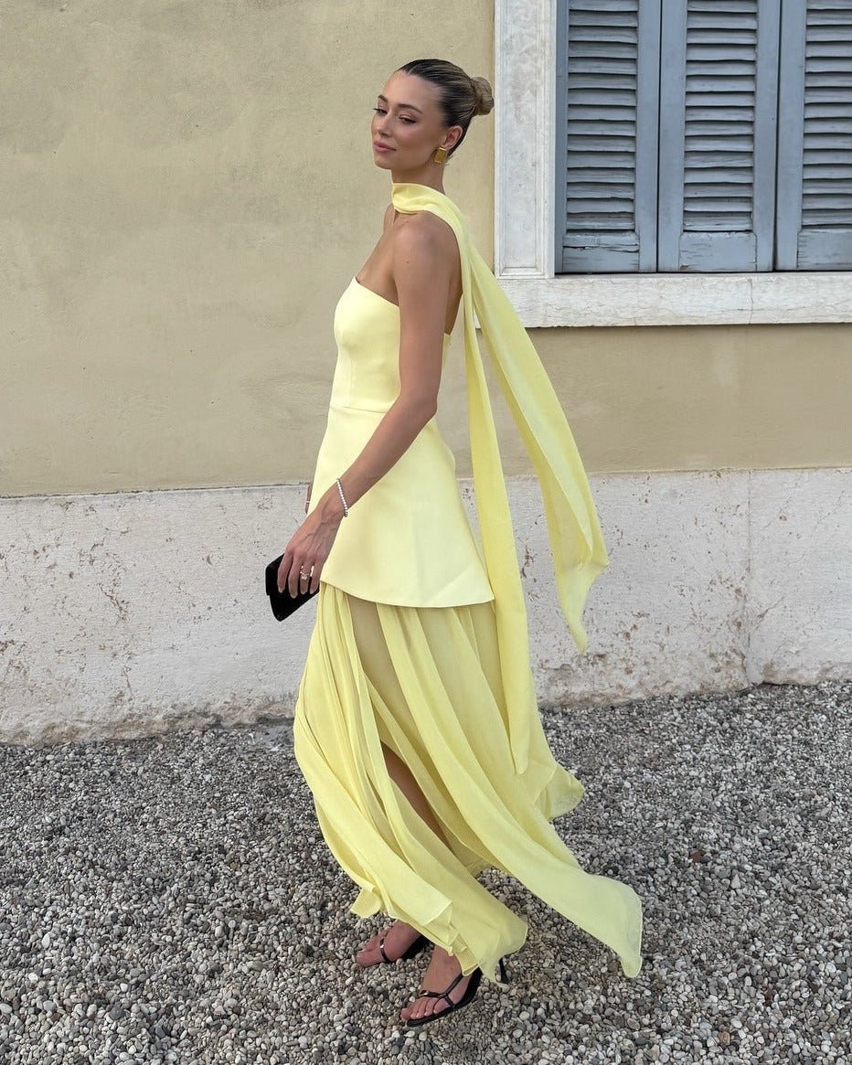 Asymmetrisches transparentes Maxikleid „Ophelia“
