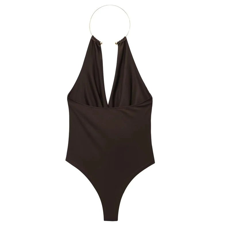 Ophelia drapiertes rückenfreies Bodysuit