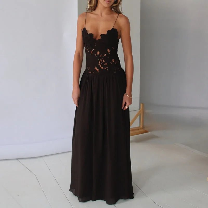 Orla Neckholderkleid aus Spitzen-Mesh