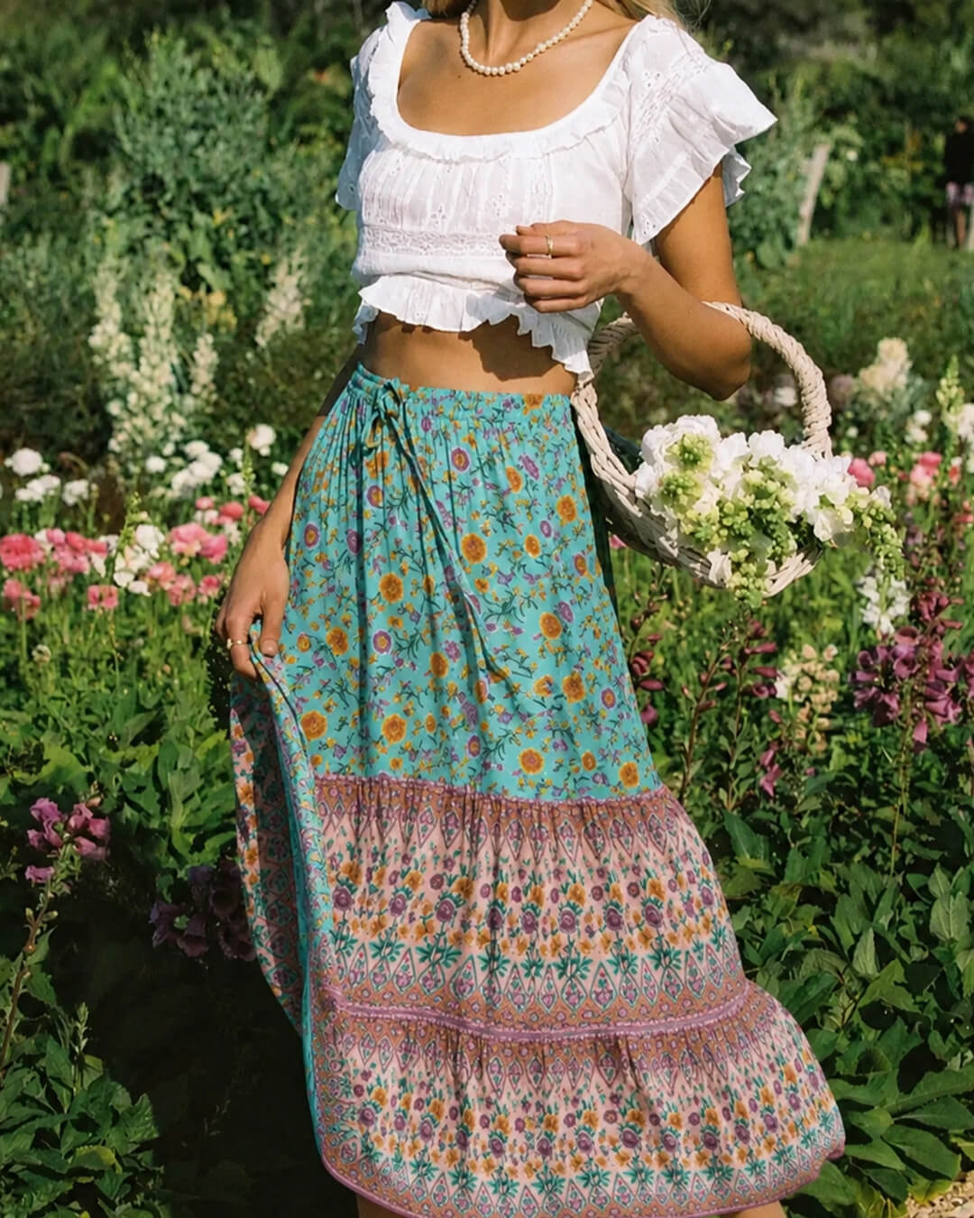 Ottavia Boho-Strandrock mit Blumenmuster
