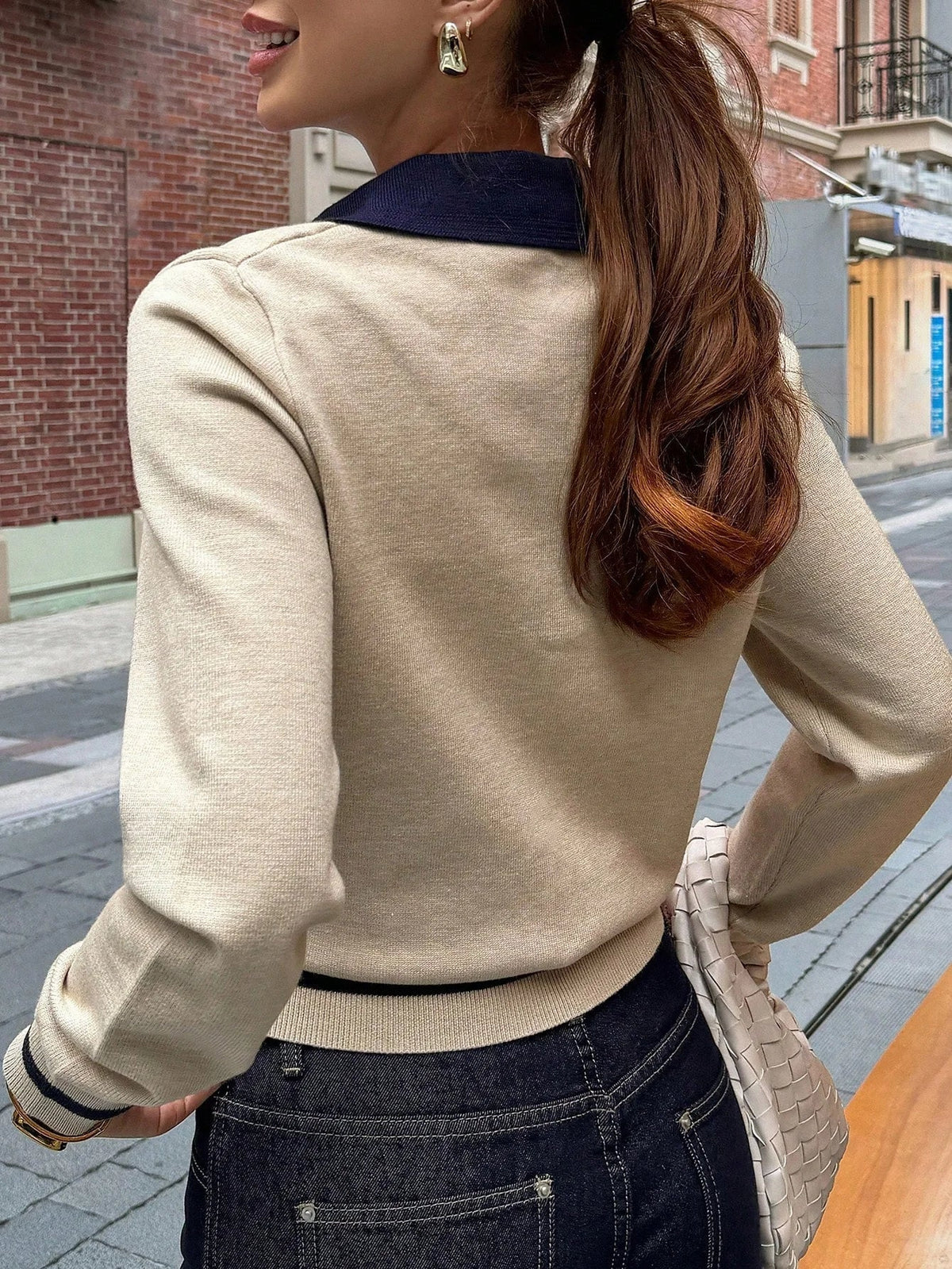 Gestricktes Poloshirt Paris mit Color-Blocking