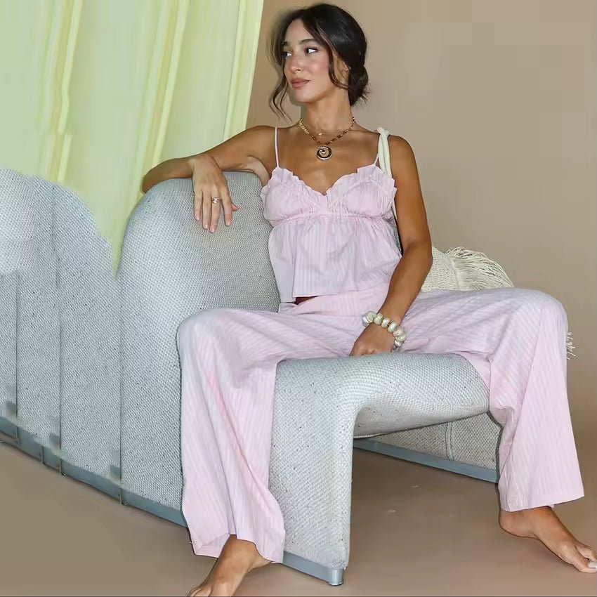 Peyton Pyjama-Set mit Rüschen