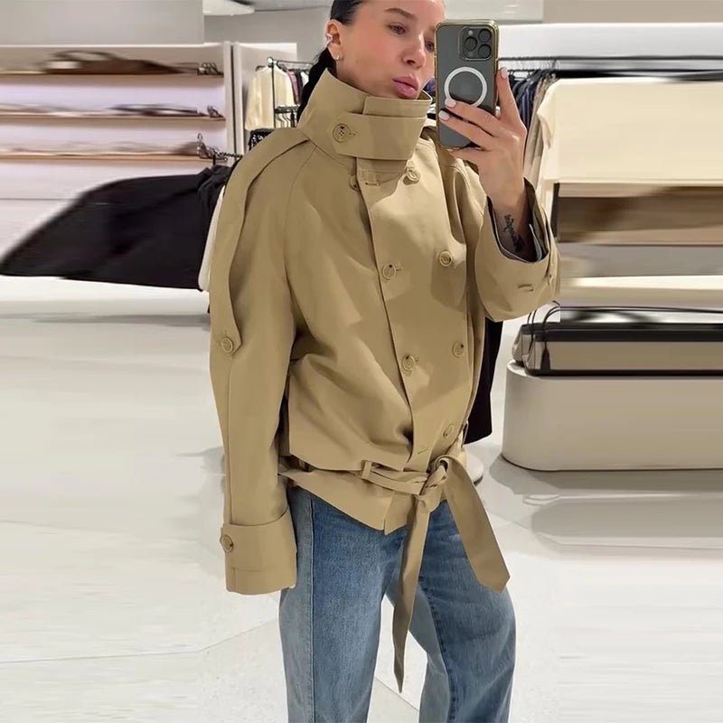 Phoebe kurzer Trenchcoat mit Schnürung