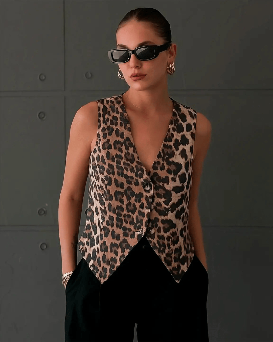 Pilar Weste mit Leopardenmuster