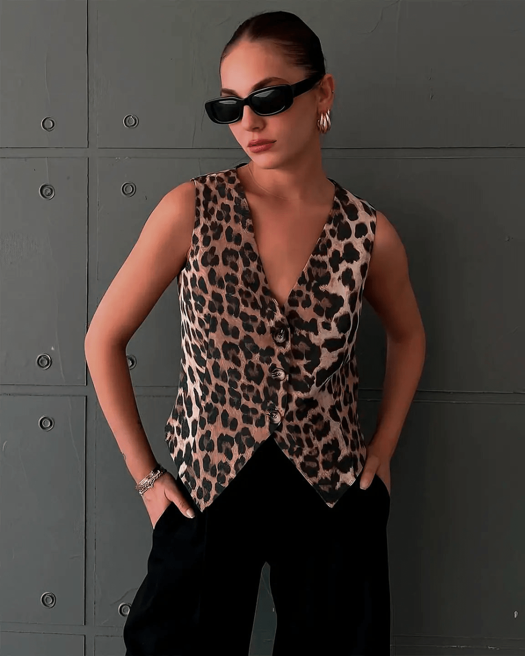 Pilar Weste mit Leopardenmuster