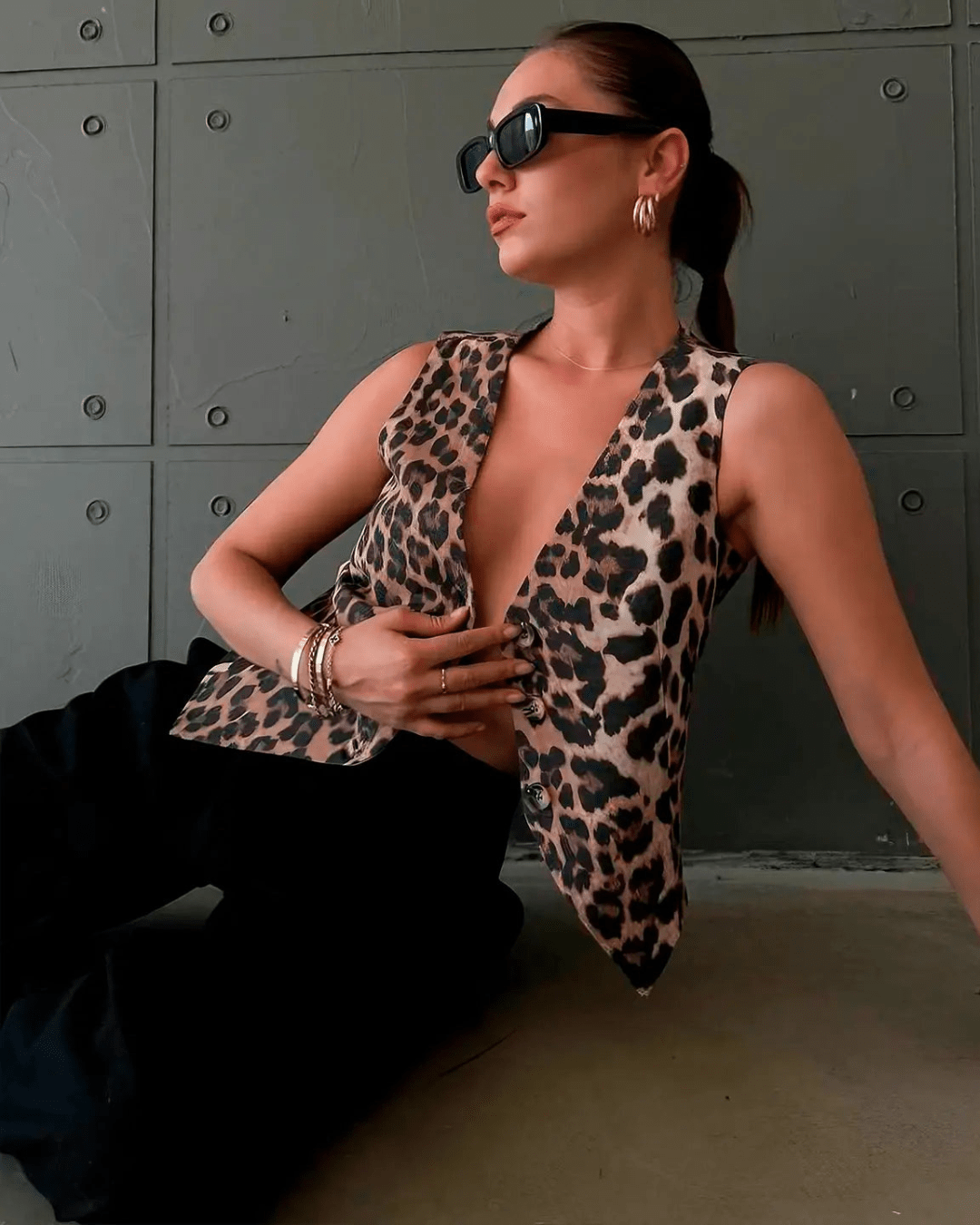Pilar Weste mit Leopardenmuster