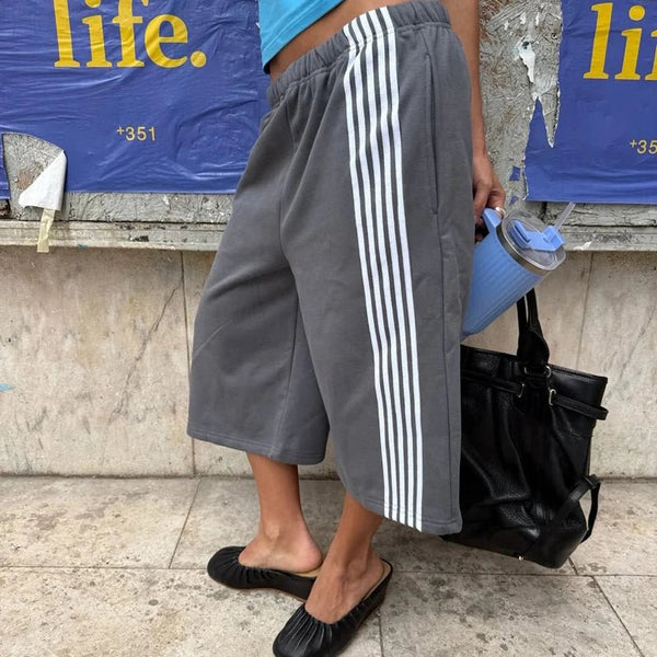 Pixie Vintage-Sweathose mit weitem Bein und Bermuda-Länge