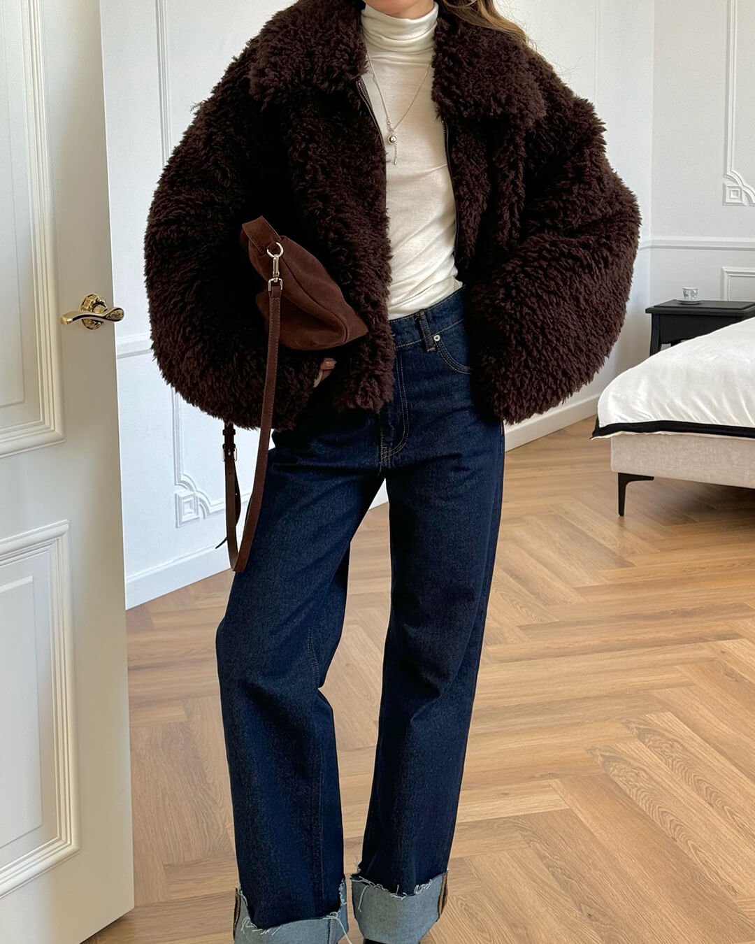 Porsha Teddy-Kunstpelzjacke