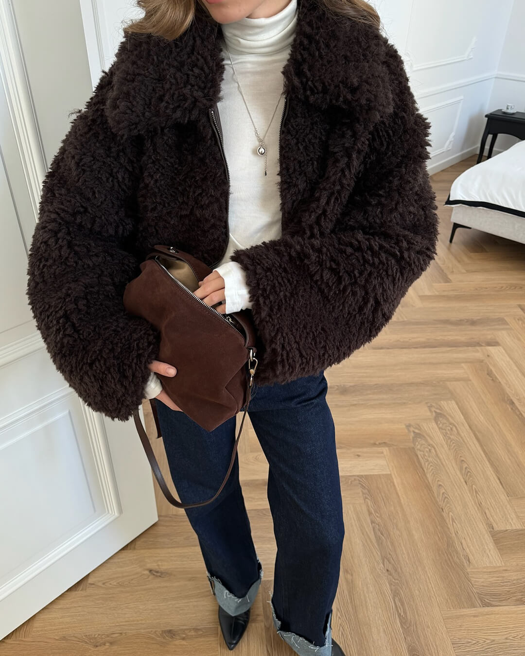 Porsha Teddy-Kunstpelzjacke