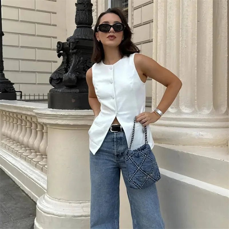 Priya Weste mit Knopfleiste