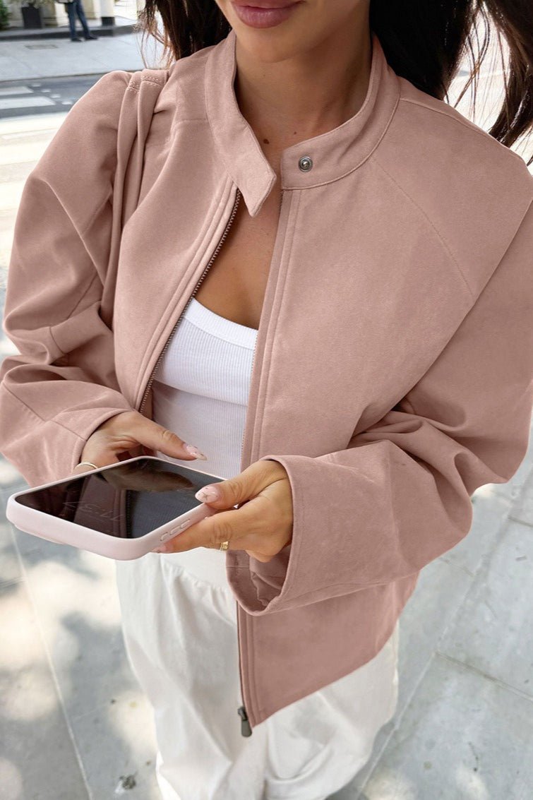 Queenie Bomberjacke aus Veloursleder