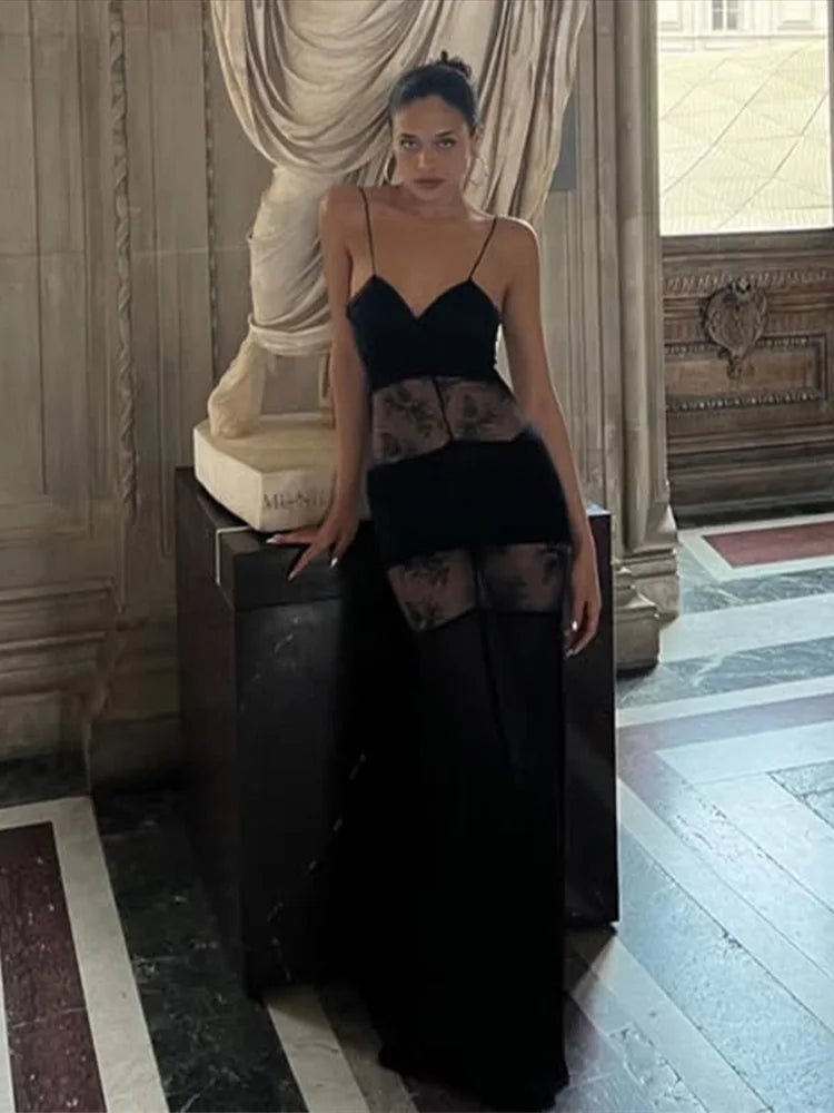 Ravenna transparentes Spitzen-Maxikleid