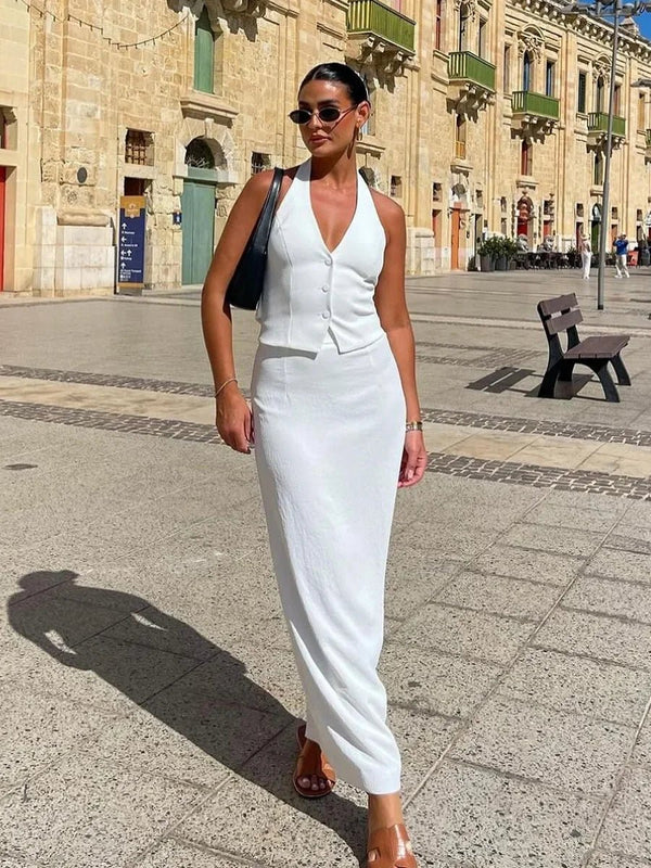 Reese Set aus Neckholder-Weste und Rock
