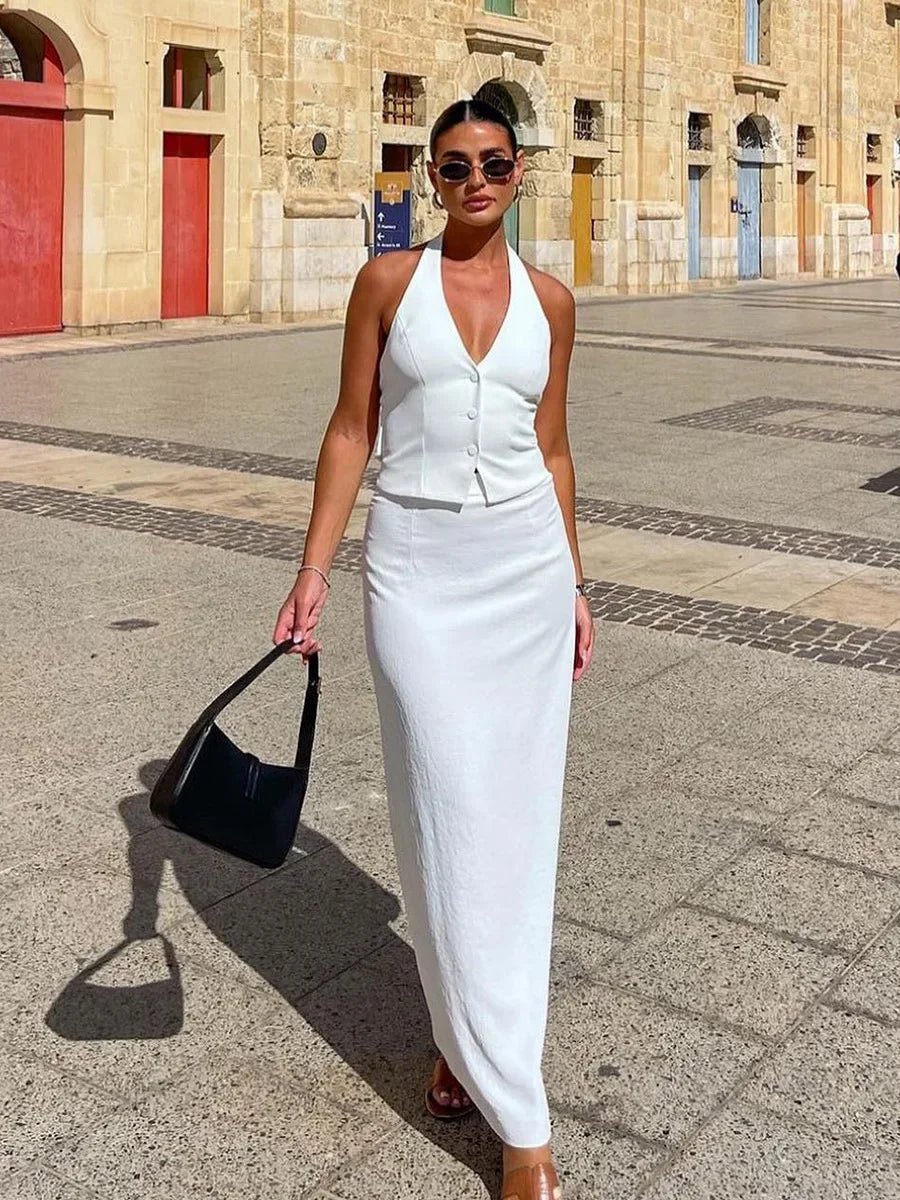 Reese Set aus Neckholder-Weste und Rock