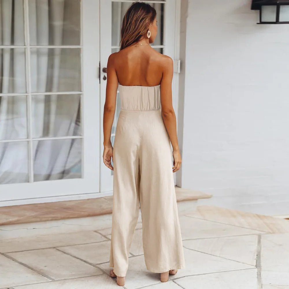 Regina trägerloser Jumpsuit mit geradem Schnitt
