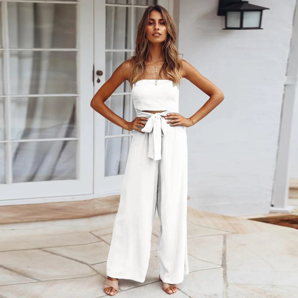 Regina trägerloser Jumpsuit mit geradem Schnitt