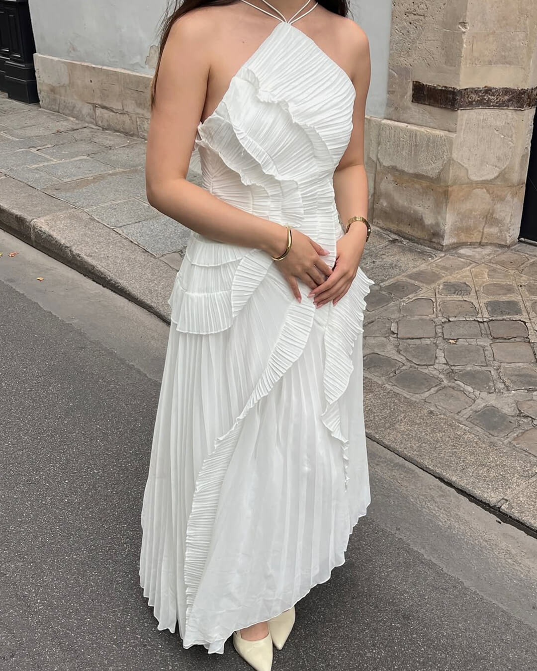 Renata Neckholder-Abendkleid in A-Linie