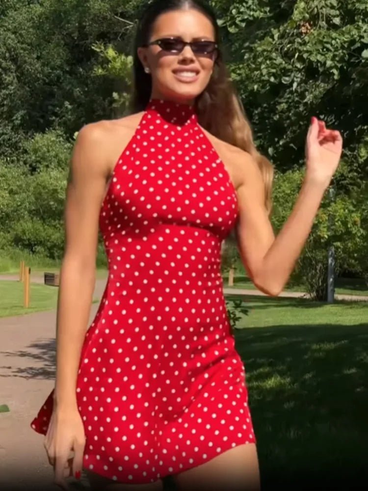 Renee Gepunktetes Neckholder-Minidress
