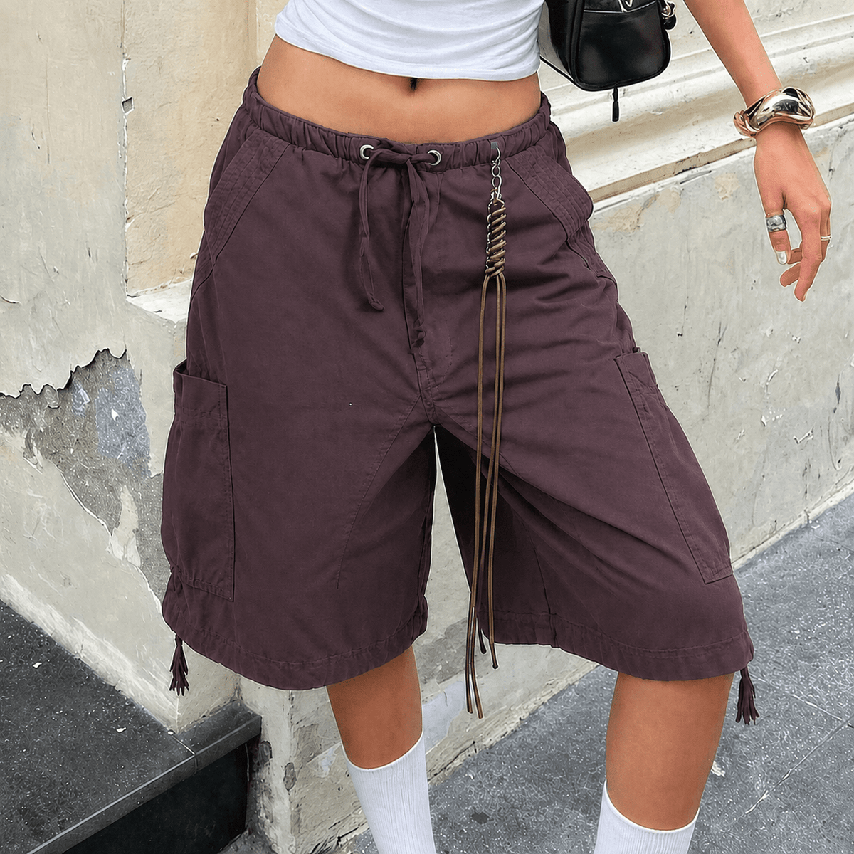 Weite Cargo-Jeansshorts „Riley“