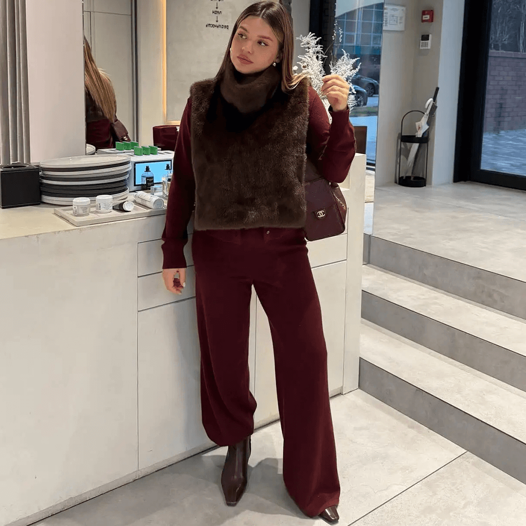 Rina Kunstpelzweste mit Rollkragen