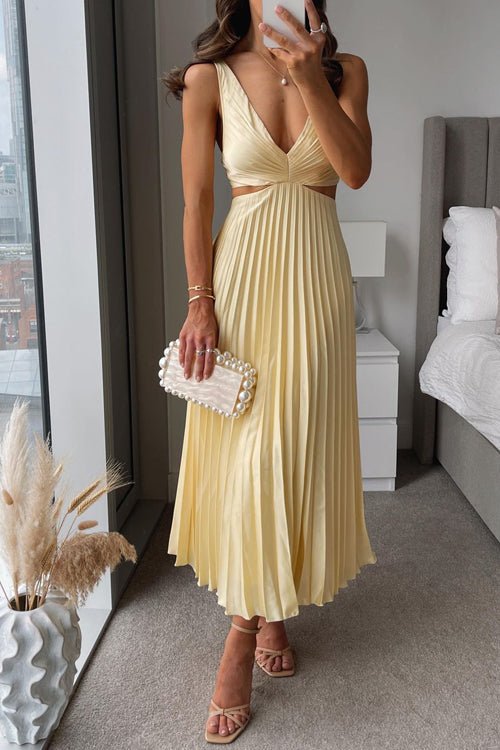 Rona ärmelloses Maxikleid mit V-Ausschnitt und Cut-outs