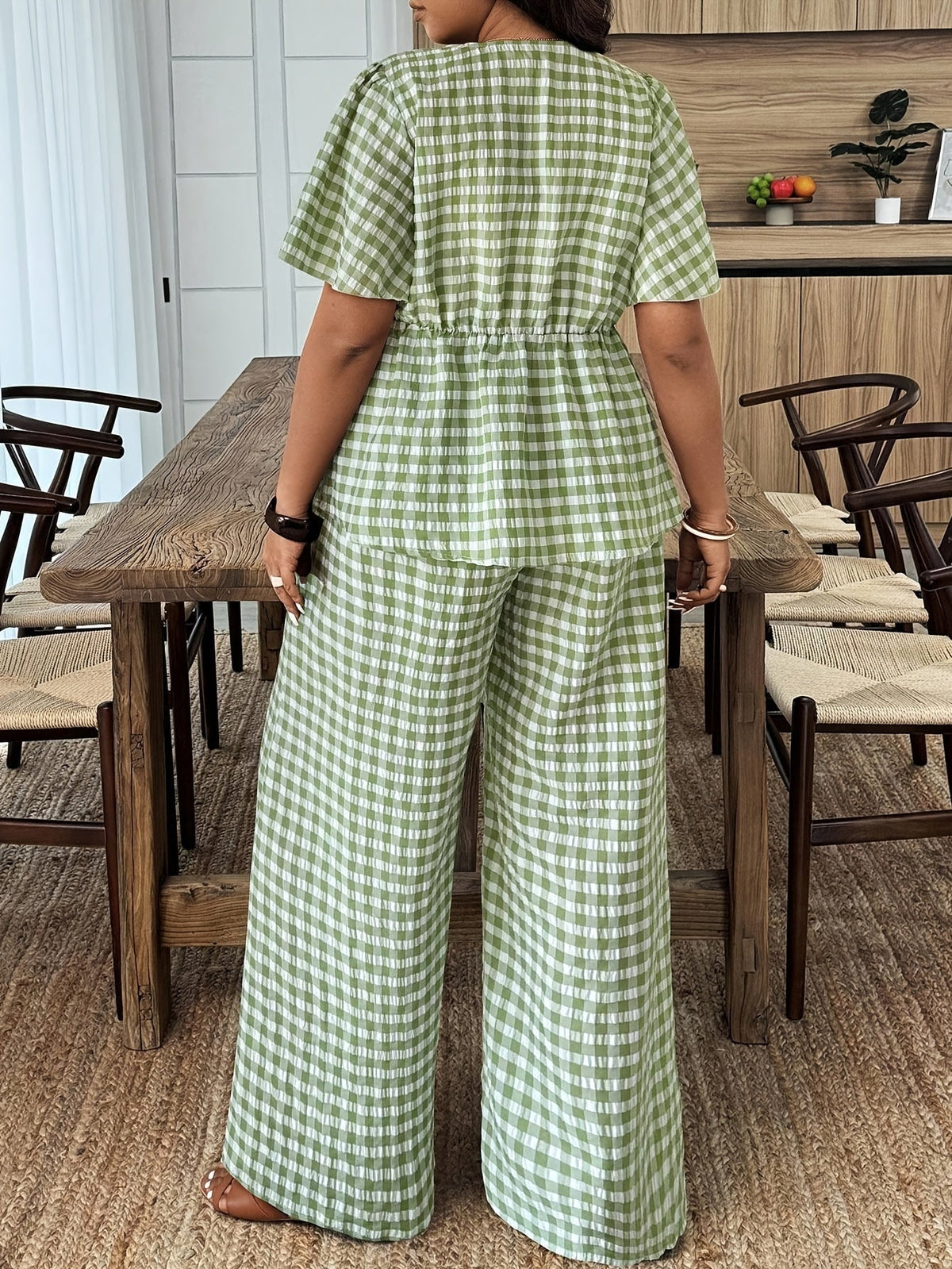 Roselyn Summer Plaid Set