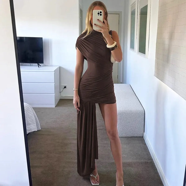 Gerafftes tailliertes Minikleid