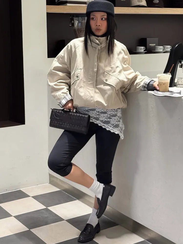 Runa Lässige Jacke mit Stehkragen