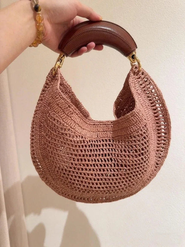Bianca Crescent Woven Bag