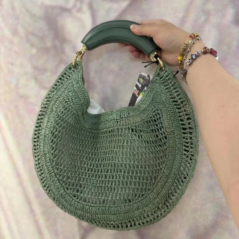 Sabine Halbmondförmige geflochtene Tasche