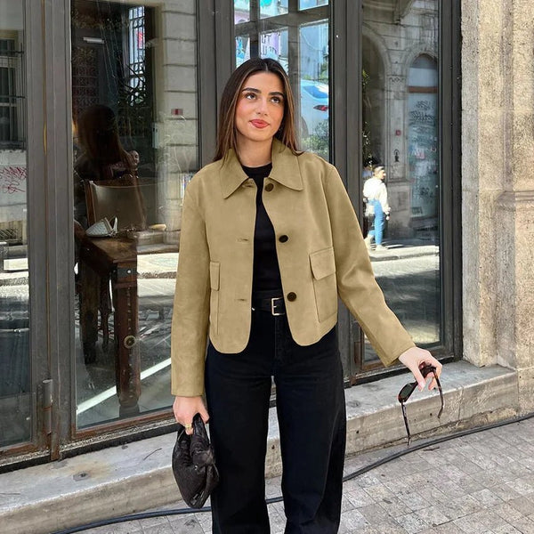 Sandy Wildlederjacke mit Kragen