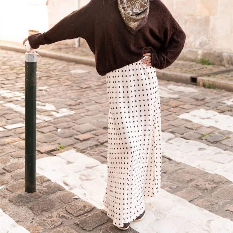 Saoirse Satinierter Maxirock mit Polka-Dot-Muster