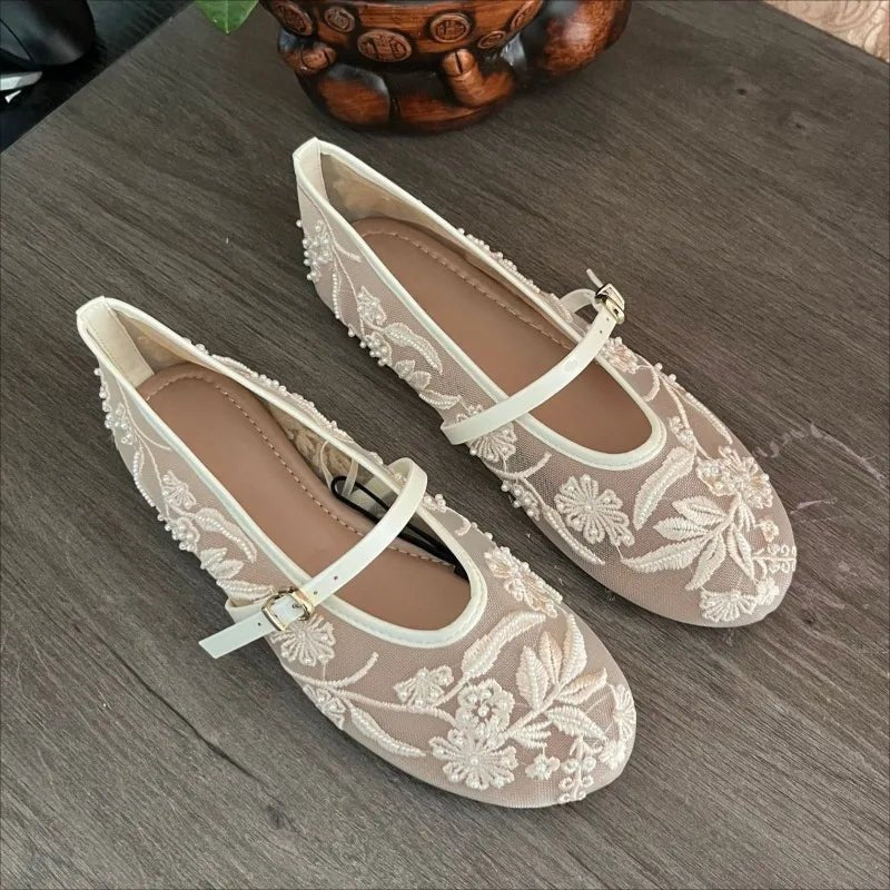 Sarah Ballerinas aus Perlen-Mesh