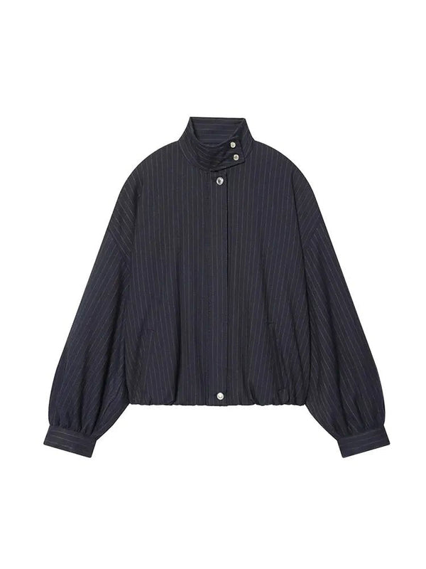 Gestreifte Jacke Saskia mit Stehkragen