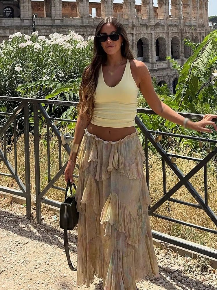 Serena Boho-Maxirock mit Volants