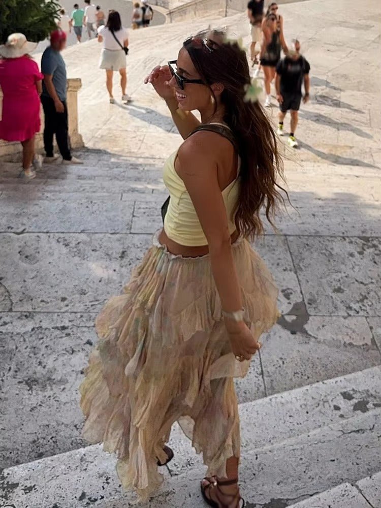 Serena Boho-Maxirock mit Volants