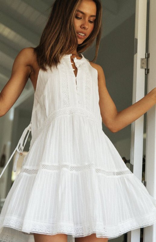 Shelby ärmelloses Boho-Minikleid