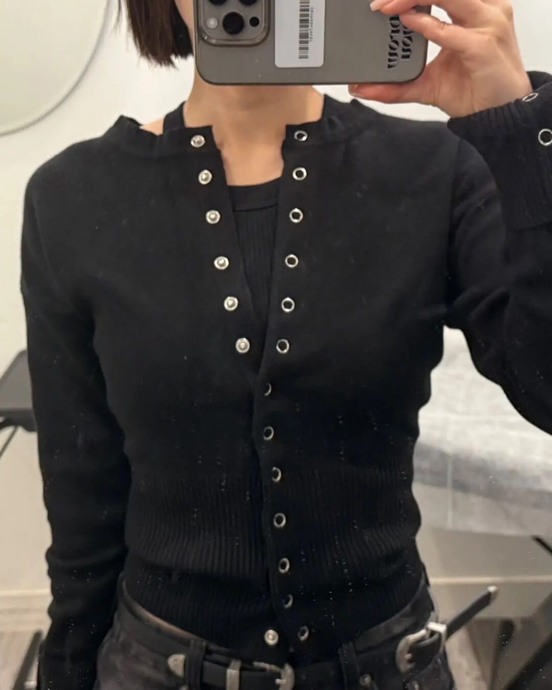 Shelly Strick-Cardigan mit Druckknöpfen