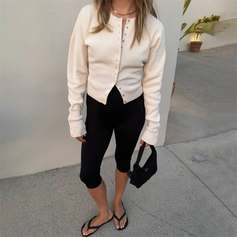Shelly Strick-Cardigan mit Druckknöpfen